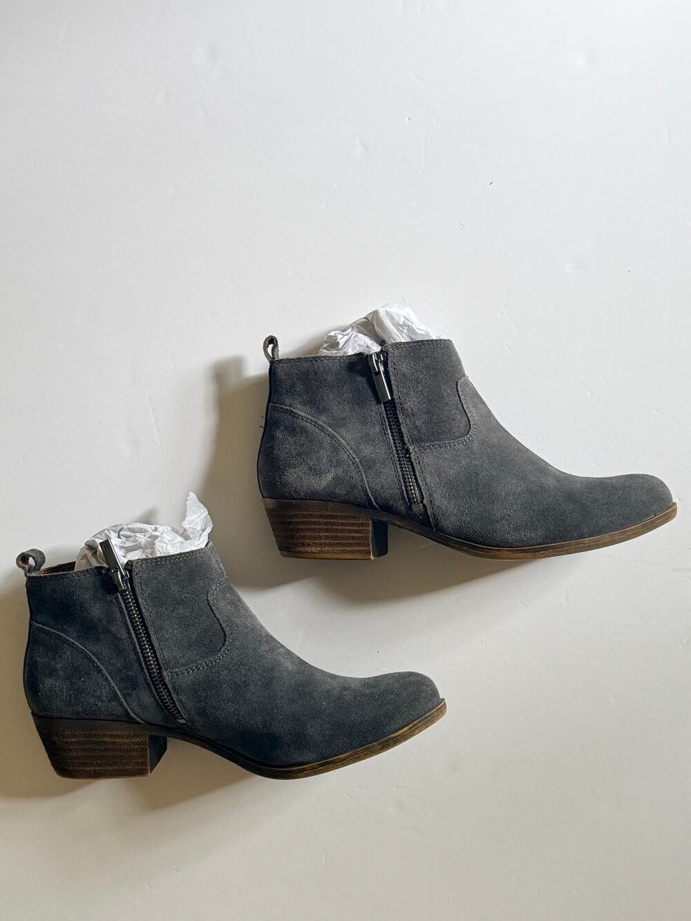 Lucky brand grey suede ankle boots